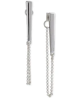 Lucky Brand Silver-Tone Bar & Chain Linear Drop Earrings