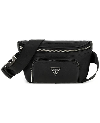 Guess Men's Saffiano Faux-Leather Water-Repellent Fanny Pack