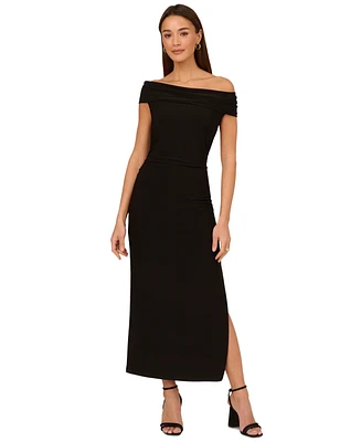 Adrianna by Papell Women's Matte Jersey Off-The-Shoulder Maxi Dress