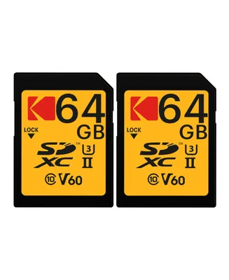 Kodak 64GB Uhs-ii U3 V60 Ultra Pro Sdxc Memory Card (2-Pack)