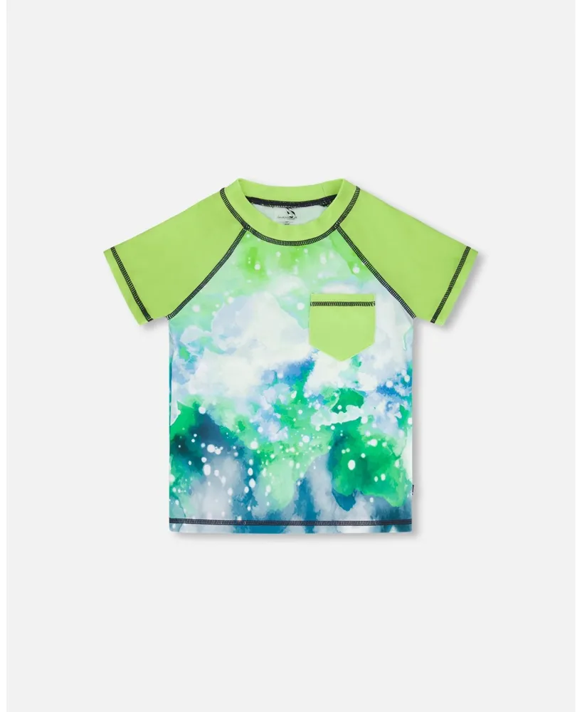 Boy Short Sleeve Rashguard Green Glow - Toddler|Child