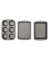 Good Cook 4 Piece Nonstick Steel Toaster Oven Set with Sheet Pan, Rack, Cake Pan, and Muffin Pan