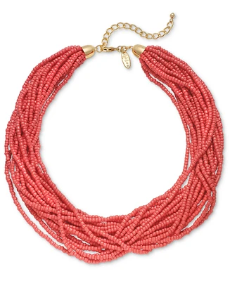 Style & Co Color Seed Bead Torsade Statement Necklace, 18" + 2" extender, Created for Macy's