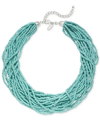 Style & Co Color Seed Bead Torsade Statement Necklace, 18" + 2" extender, Created for Macy's