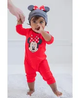 Disney Minnie Mouse Girls Snap Cosplay Coverall and Hat Infant