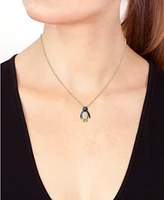 Effy Sapphire (1/3 ct. t.w), Opal (1/2 ct. t.w.) & Black Diamond Accent Penguin 18" Pendant Necklace in 14k Gold