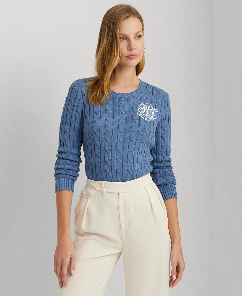 Lauren Ralph Women's Cotton Cable-Knit Sweater