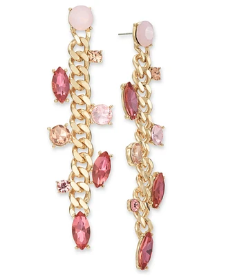 I.n.c. International Concepts Gold-Tone Multi Stone Chain Drop Earrings, Created for Macy's