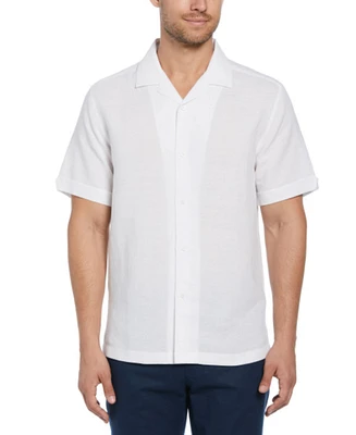 Cubavera Men's Dobby Camp Collar Linen Blend Short-Sleeve Shirt