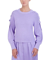 Bcbg New York Women's Lace-Up Shoulder Sweater