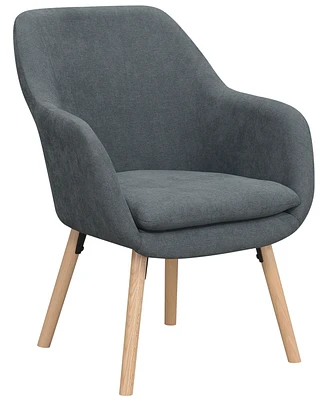 Convenience Concepts 25.25" Faux Linen Charlotte Wingback Accent Armchair