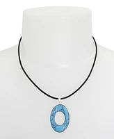 Robert Lee Morris Soho Semi-Precious Turquoise Pendant Leather Necklace