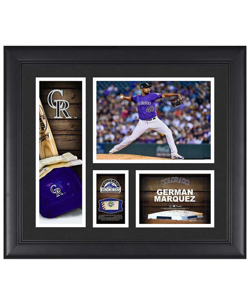 German Marquez Colorado Rockies Framed 15" x 17" Player Collage with a Piece of Game-Used Ball