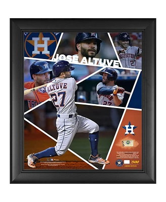 Jose Altuve Houston Astros Framed 15" x 17" Impact Player Collage with a Piece of Game-Used Baseball - Limited Edition of 500