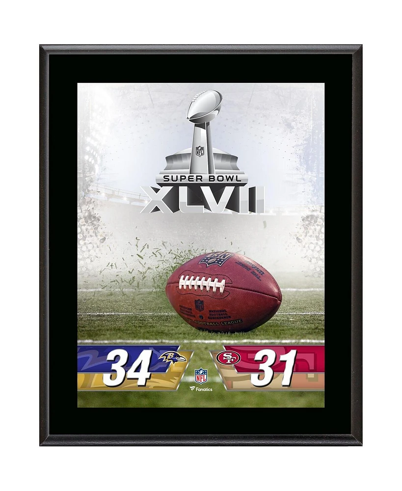 Baltimore Ravens vs. San Francisco 49ers Super Bowl Xlvii 10.5" x 13" Sublimated Plaque