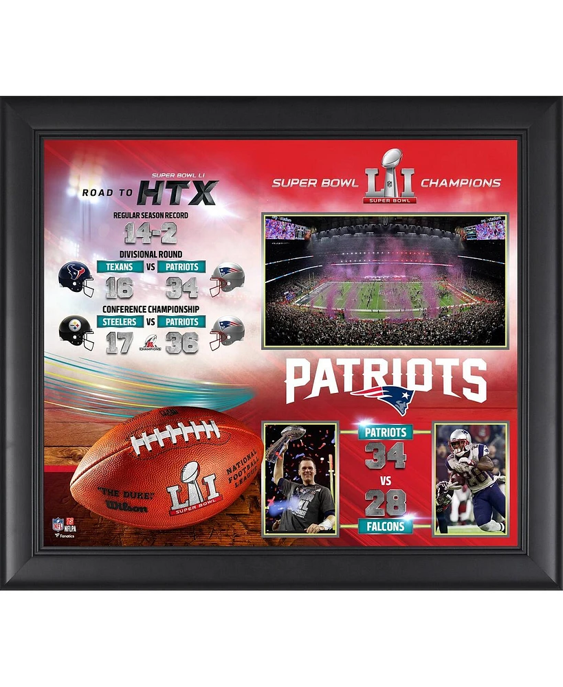 New England Patriots Framed 15" x 17" Super Bowl Li Champions Collage