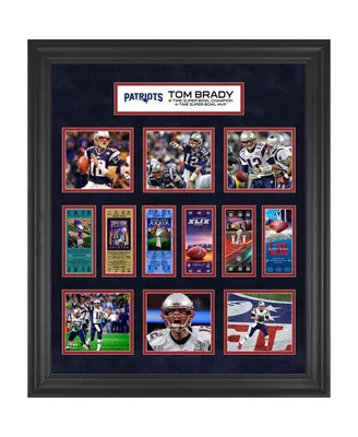 Tom Brady New England Patriots Framed 23" x 27" 6-Time Super Bowl Champion Ticket Collage