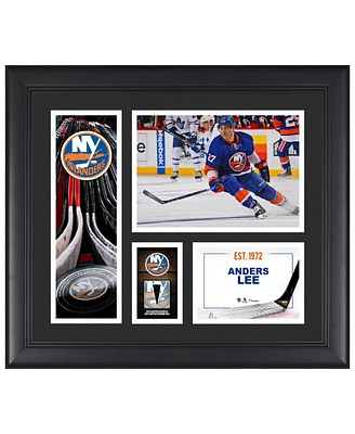 Anders Lee New York Islanders Framed 15" x 17" Player Collage with a Piece of Game-Used Puck