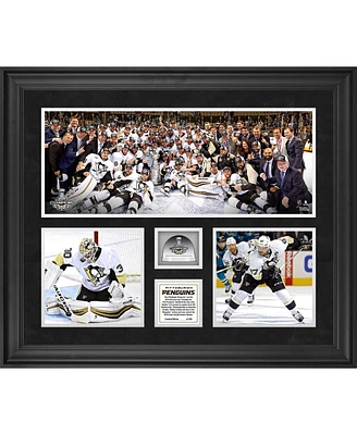 Pittsburgh Penguins 2016 Stanley Cup Champions Framed 20'' x 24'' 3-Photograph Collage with Game-Used Ice from the 2016 Stanley Cup Final