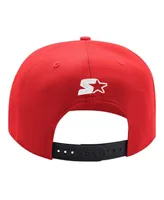 Men's Starter Red, Black Detroit Red Wings Arch Logo Two-Tone Snapback Hat