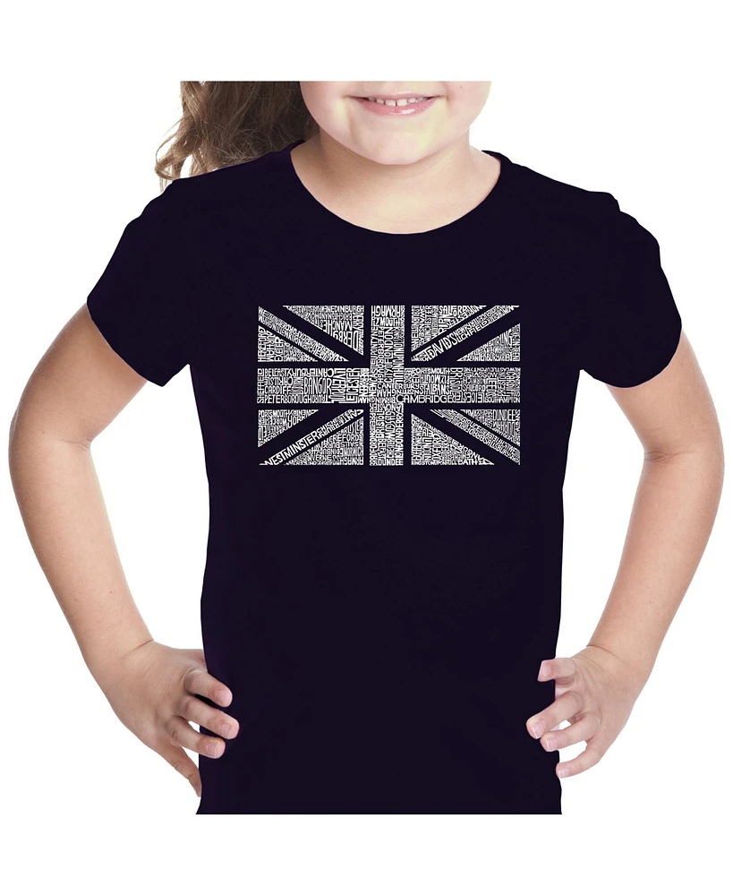 Girl's Word Art T-shirt - Union Jack