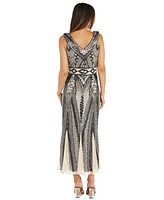 R & M Richards Women's Sequin Embellished Sleeveless Gown