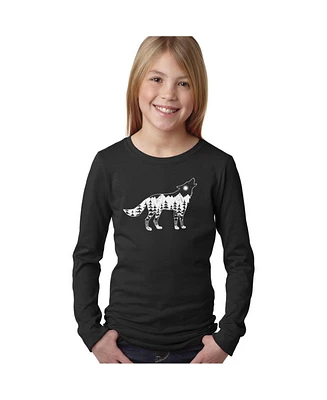 Girl's Word Art Long Sleeve - Howling Wolf