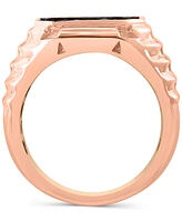 Effy Men's Ruby Cluster Ridge Texture Ring (1-1/20 ct. t.w.) in 14k Rose Gold-Plated Sterling Silver