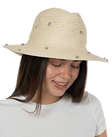 I.n.c. International Concepts Women's Embellished Panama Hat, Created for Macy's