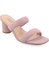 Journee Collection Women's Aniko Tru Comfort Double Strap Block Heel Sandals