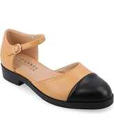 Journee Collection Women's Tesley Cap Toe Flats