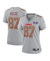 Women's Nike Travis Kelce Gray Kansas City Chiefs Super Bowl Lviii Atmosphere Fashion Game Jersey