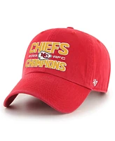 Men's '47 Brand Red Kansas City Chiefs 2023 Afc Champions Clean Up Adjustable Hat