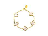 Mother of Pearl Clover Station Bracelet