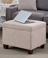 Convenience Concepts 21.75" Faux Linen Madison Storage Ottoman