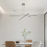 Pendant Lighting Fixture In Silver Integrated Led