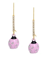 Betsey Johnson Faux Stone Ladybug Dangle Earrings