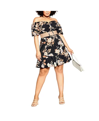 City Chic Plus Aria Floral Dress