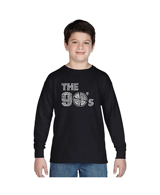 Boy's Word Art Long Sleeve - 90S T-shirt