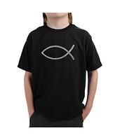 Boy's Word Art T-shirt - Jesus Fish