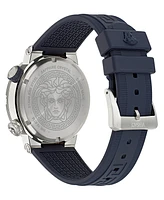 Versace Men's Swiss Blue Rubber Strap Watch 43mm