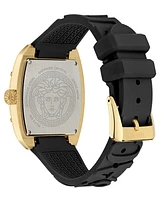 Versace Women's Swiss Diamond Accent Black Silicone Strap Watch 45x36mm