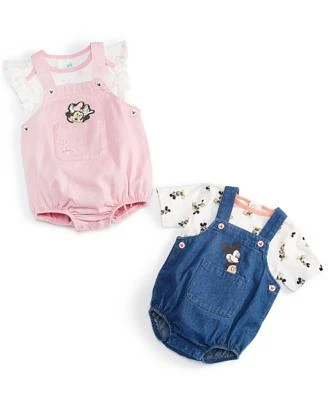 Disney Baby Mickey Mouse Minnie Mouse Top Woven Denim Shortall 2 Piece Sets