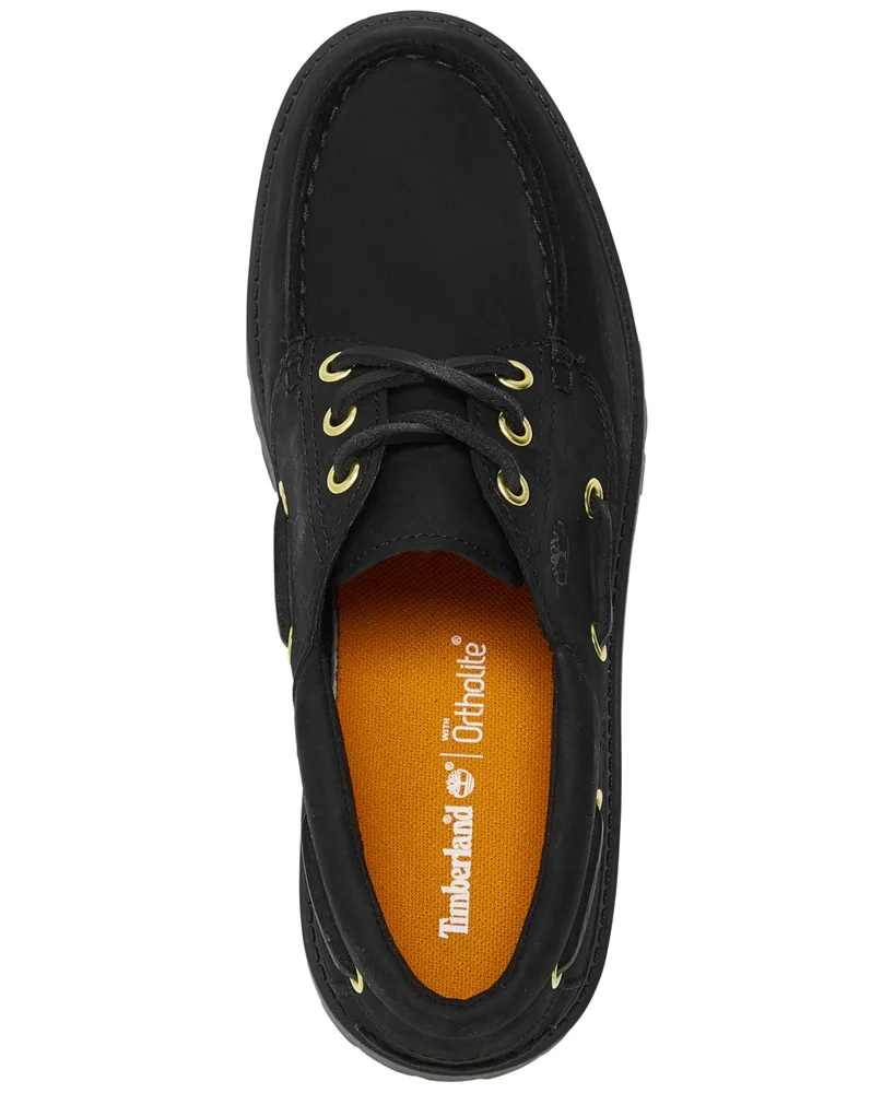 Timberland Women's Stone Street 3-Eye Premium Leather Platform Boat Shoes from Finish Line