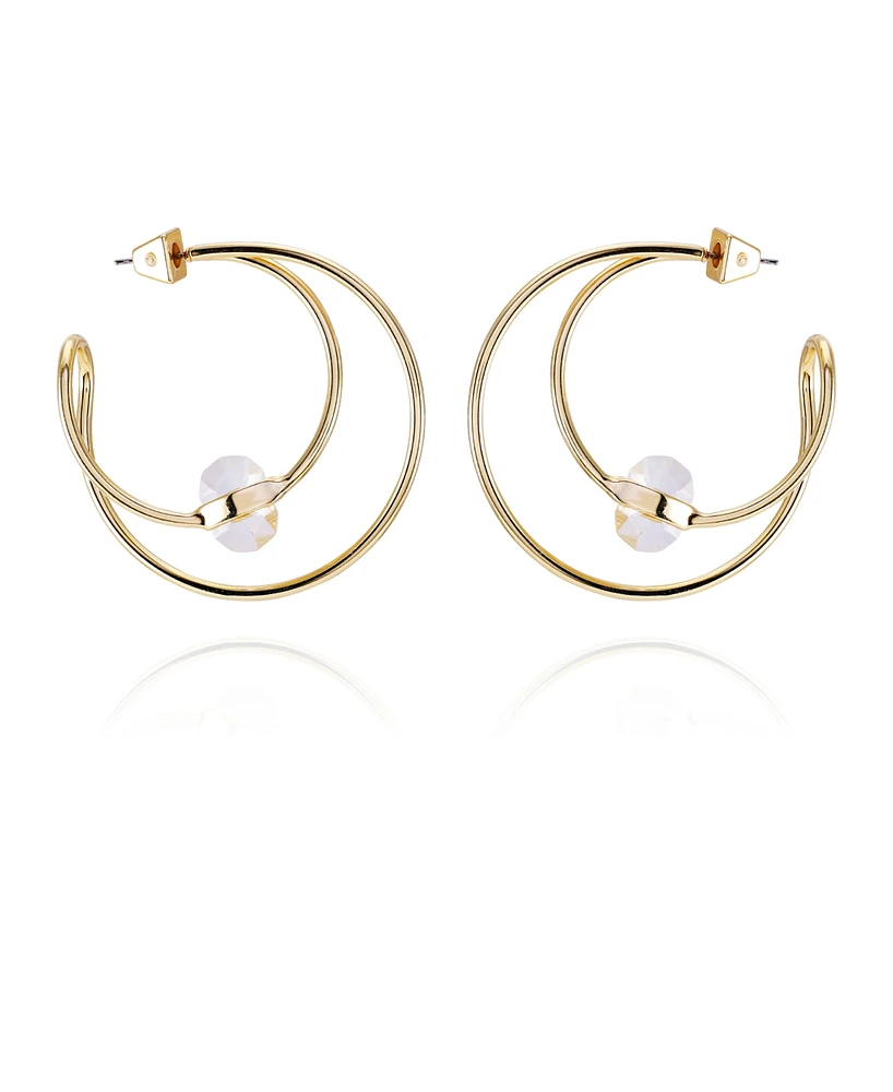 Vince Camuto Gold-Tone Spiral Open C Hoop Earrings