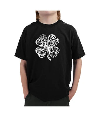 Boy's Word Art T-shirt - Feeling Lucky