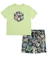 Hurley Little Boys Multi Mini UPF50+ Swim Set, 2 Piece