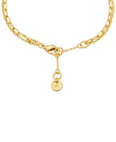 Michael Kors Silver-Tone or Gold-Tone Double Layer Heart Lock Chain Bracelet