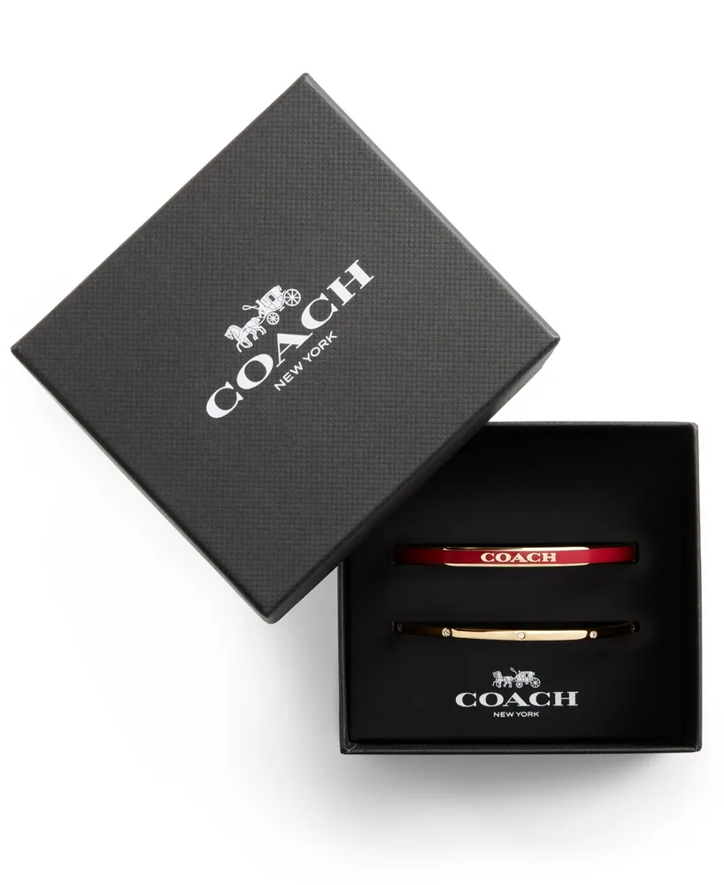 Coach Faux Stone Signature Duo Bangle Boxed Set