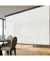 Pewter Mesh Blind 8-Panel Double Rail Panel Track Extendable 130"-175"W x 94"H, width 23.5"